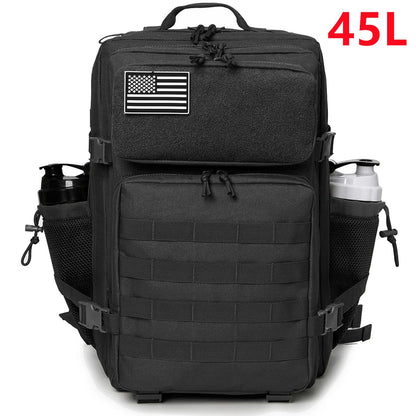 25/45L Women/men Tactical Backpack School bag Outdoor camping equipment back pack Gym Rucksack Treeking with Dual Cup Holder