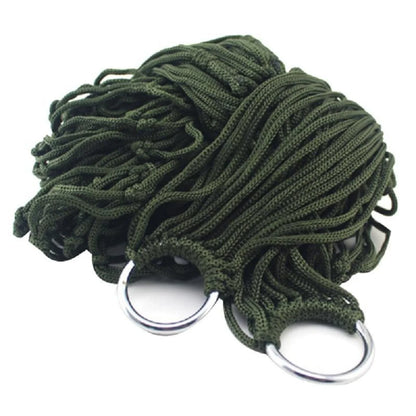 Outdoor Nylon Rope Hammock – Lightweight Mesh Hanging Bed for Camping, Garden & Beach
