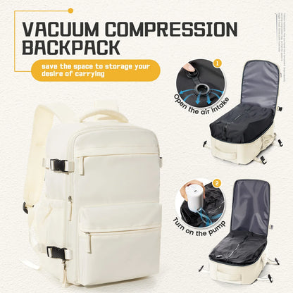 Vacuum Backpack Travel Bag for Men Large Capacity Backpack Business Laptop Backpack Women Men Expandable Backpack School Bag