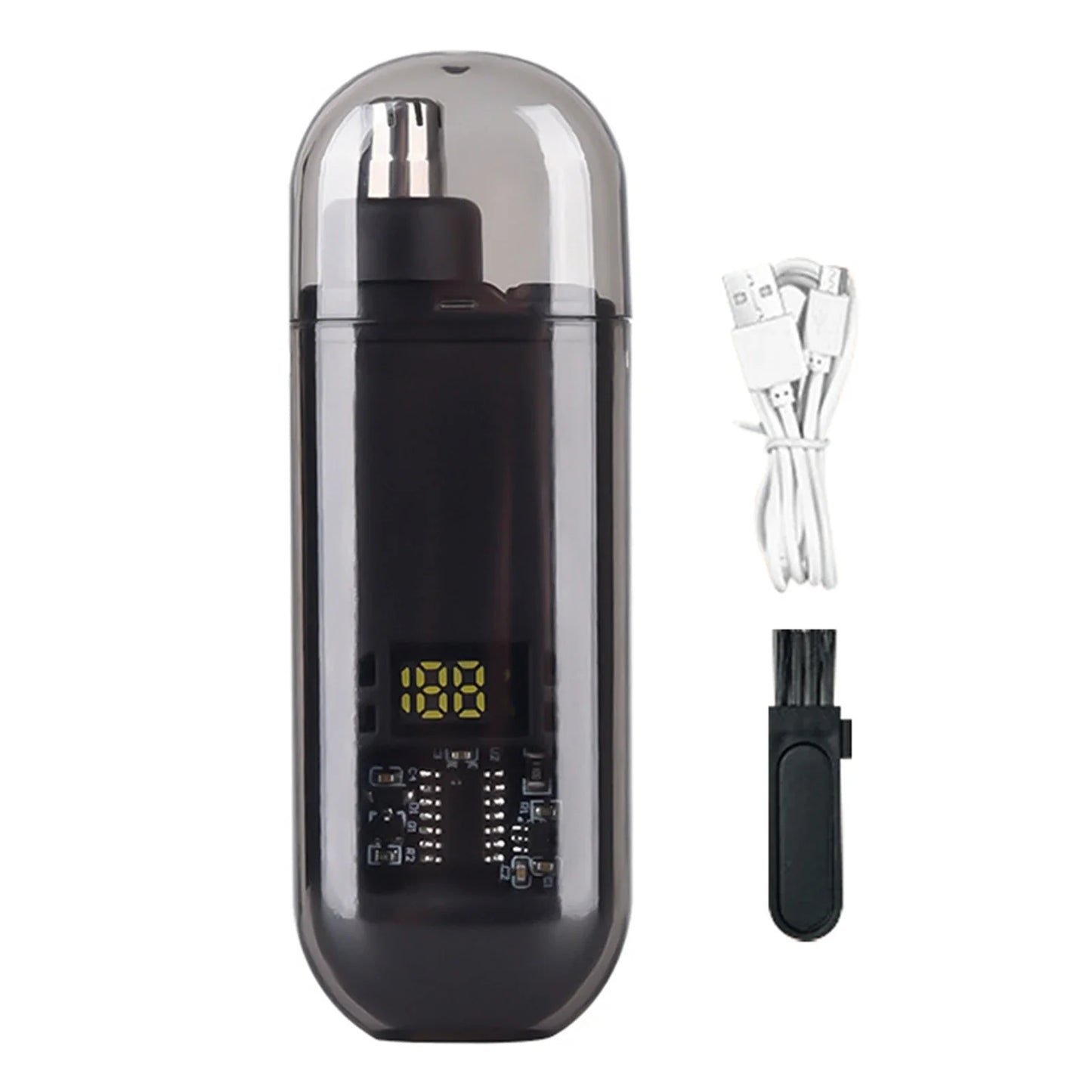 Portable Mini LED Display Nasal Hair Trimmer with Type-C Charging Versatile Compact Personal Grooming Tool