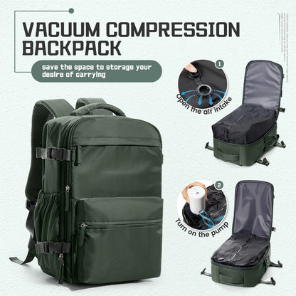 Vacuum Backpack Travel Bag for Men Large Capacity Backpack Business Laptop Backpack Women Men Expandable Backpack School Bag