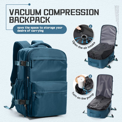 Vacuum Backpack Travel Bag for Men Large Capacity Backpack Business Laptop Backpack Women Men Expandable Backpack School Bag