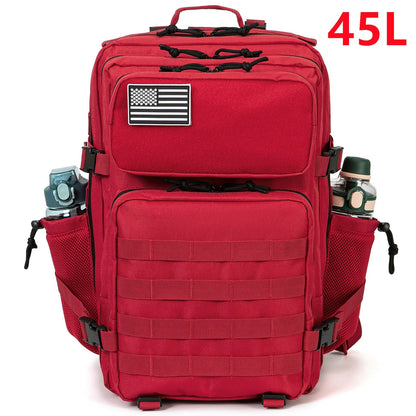 25/45L Women/men Tactical Backpack School bag Outdoor camping equipment back pack Gym Rucksack Treeking with Dual Cup Holder